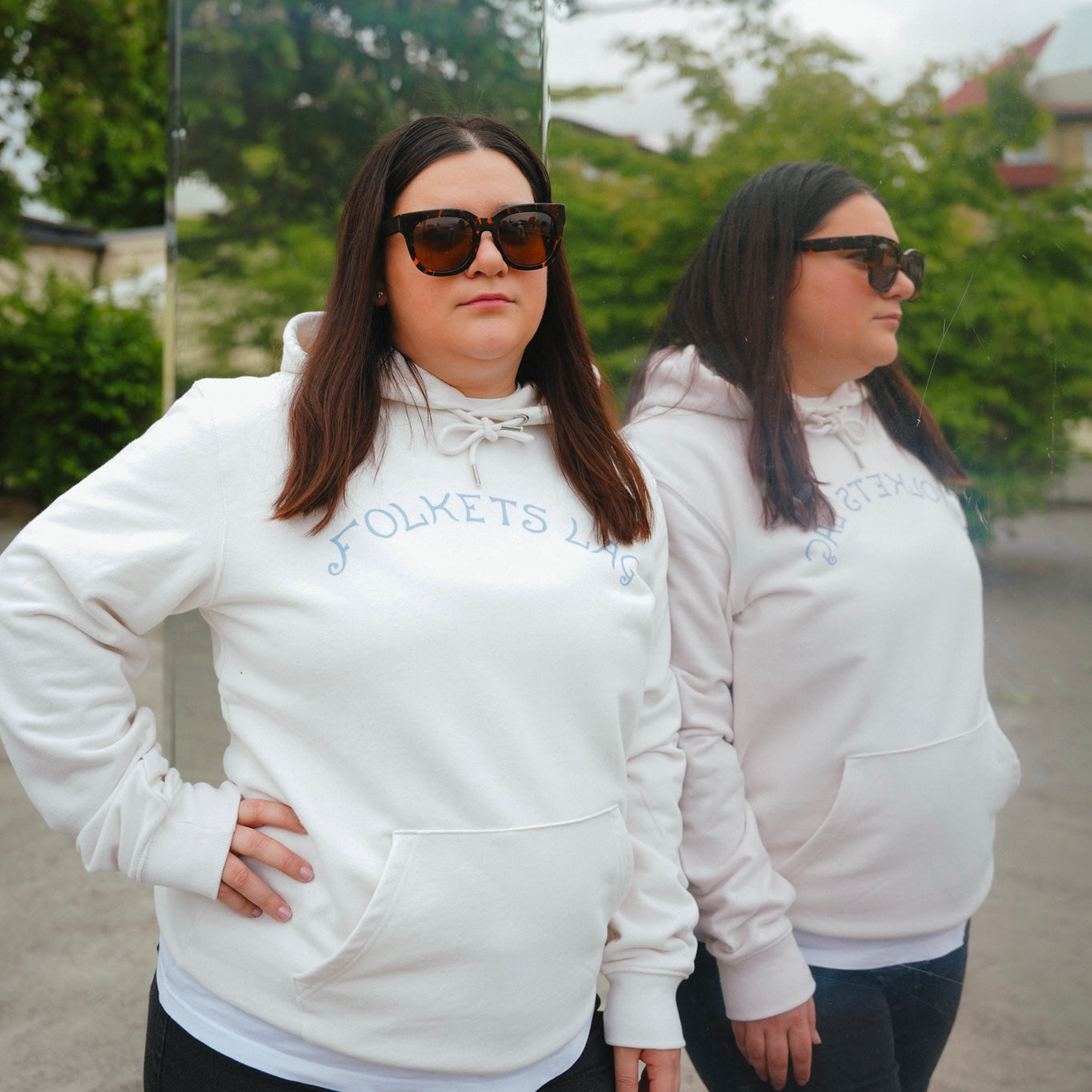 Folkets Lag - Hoodie - RE-White